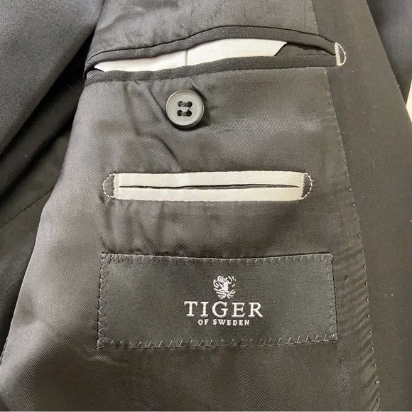 Tiger of Sweden black blazer Norden suit blazer 48 and Oxford pants 30 pure wool - Picture 7 of 16